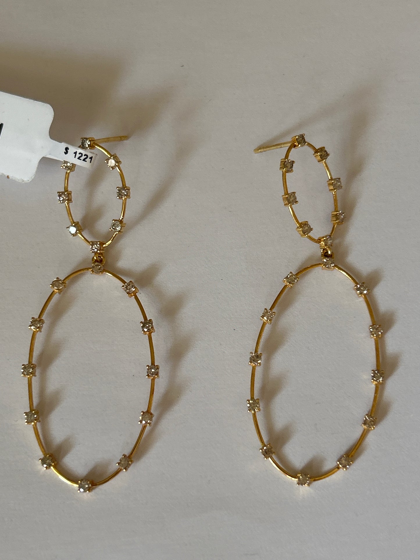 14k Solid Gold Diamond Earring