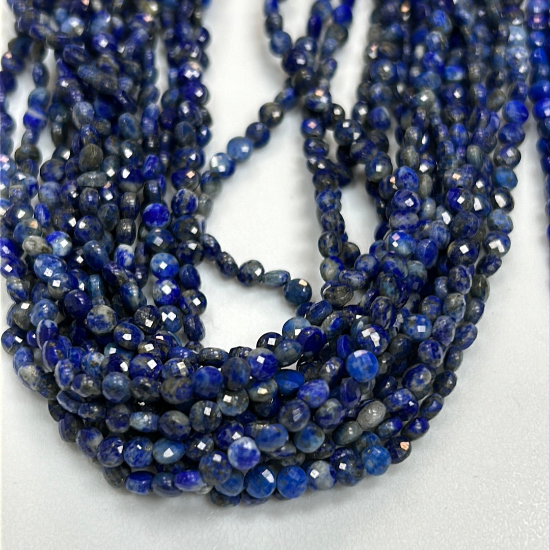Lapis Lazuli Beads Faceted Coin