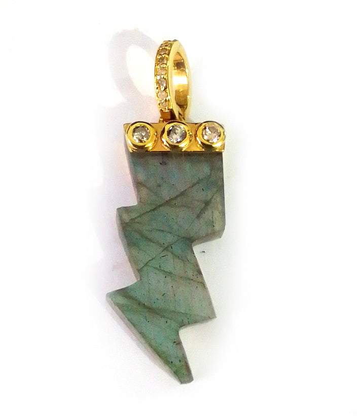 Labradorite Pave Diamond Pendant