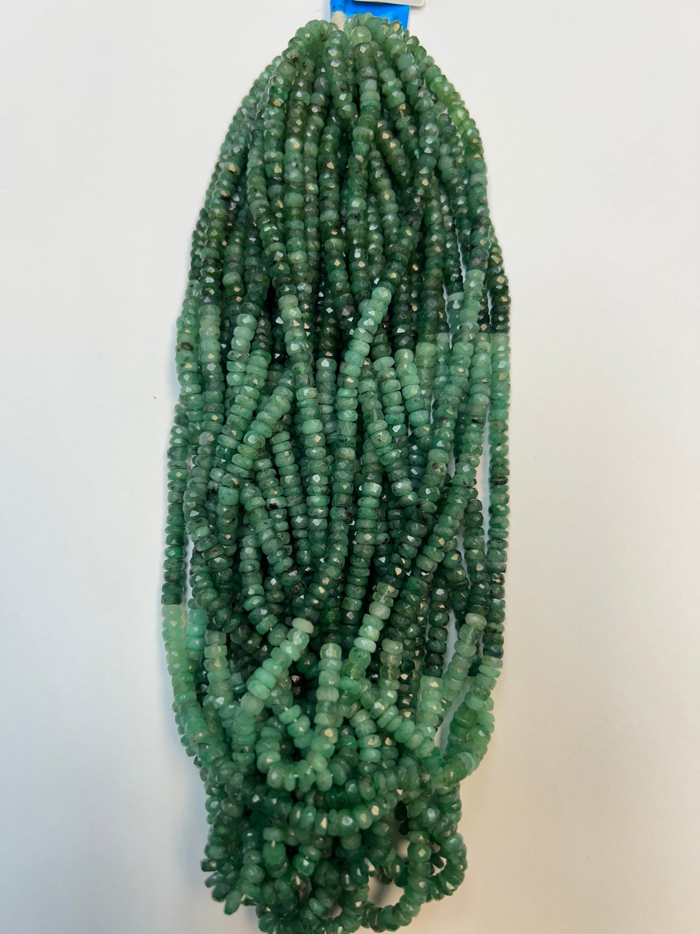 Emerald Faceted Wheel Beads, Faceted Beads