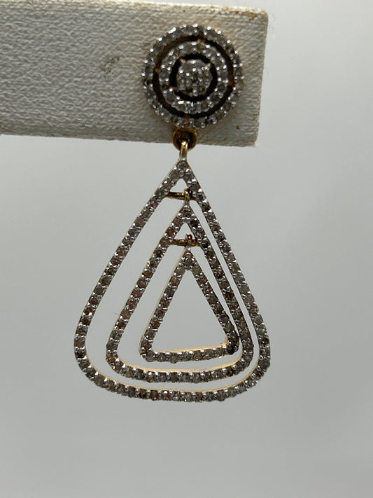 14k Solid Gold Diamond Earring