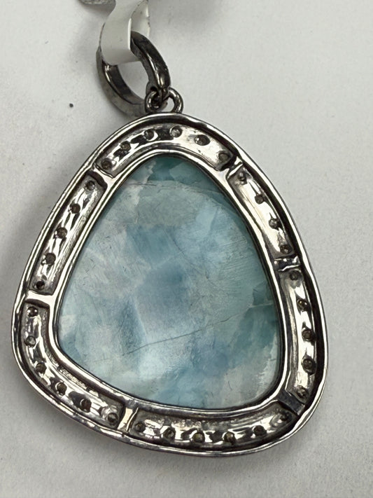 Larimar Diamond Pendant