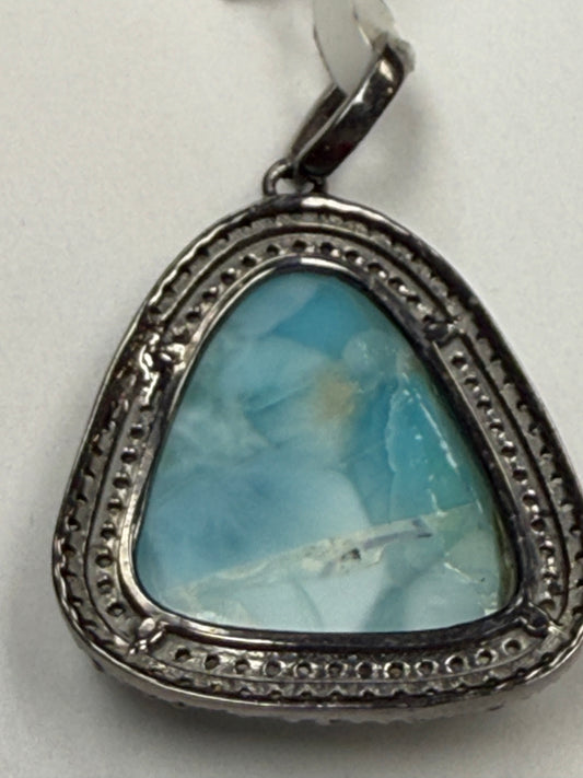 Larimar Diamond Pendant