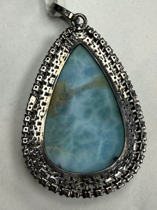 Larimar Diamond Pendant