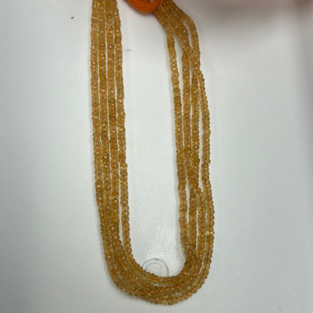 Citrine Faceted Rondelle 3-4MM