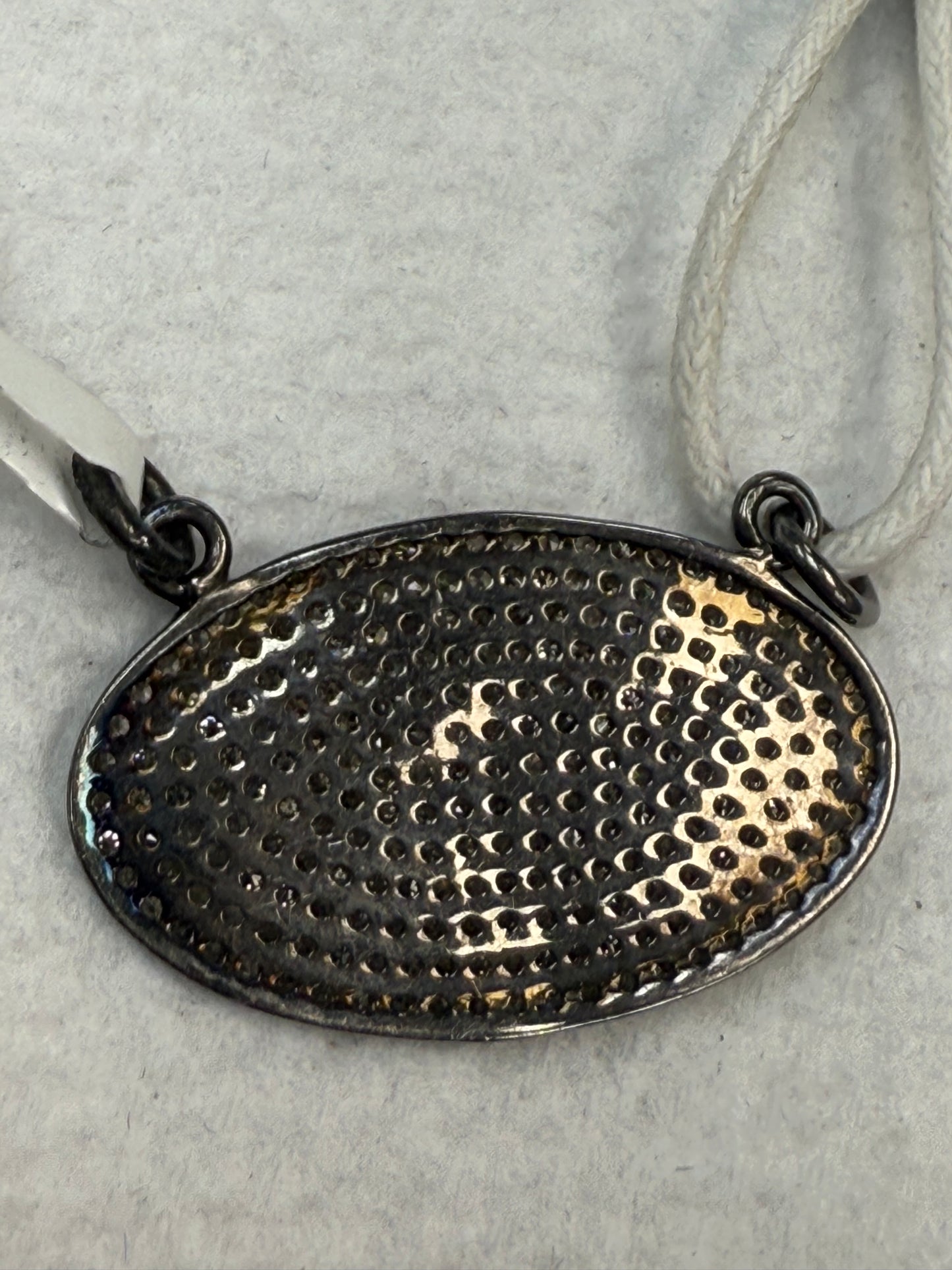 Silver Pave Diamond Pendant