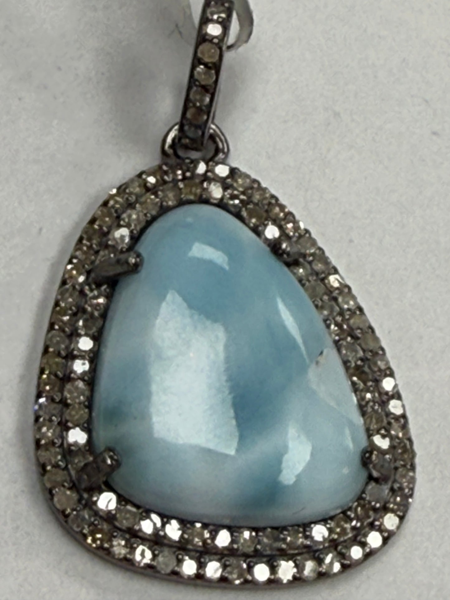 Larimar Diamond Pendant