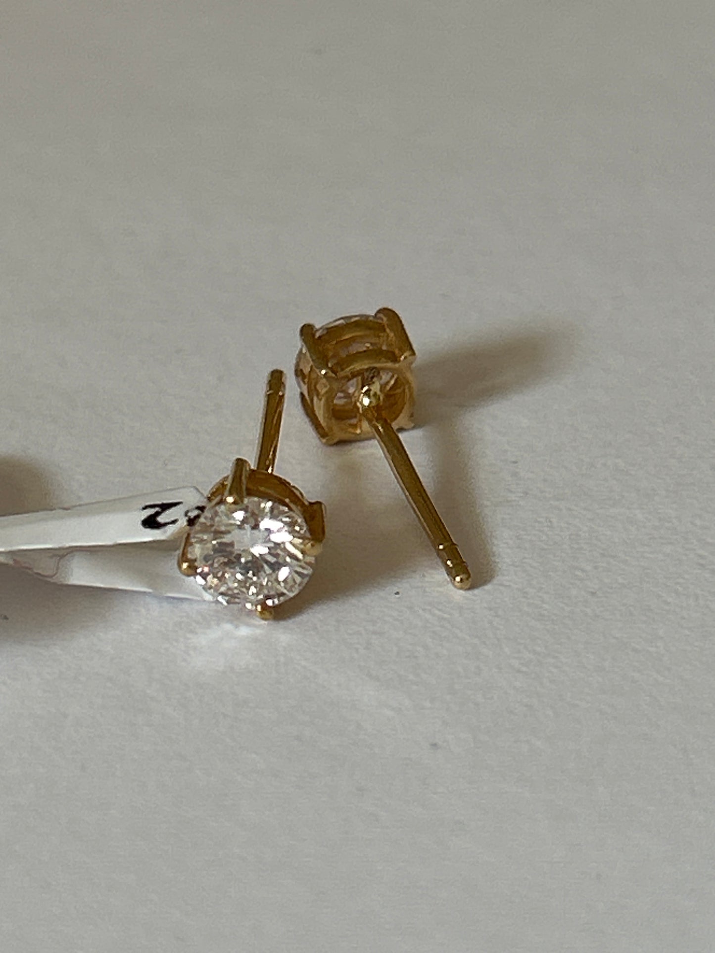 14k Solid Gold CVD Diamond Stud Earring