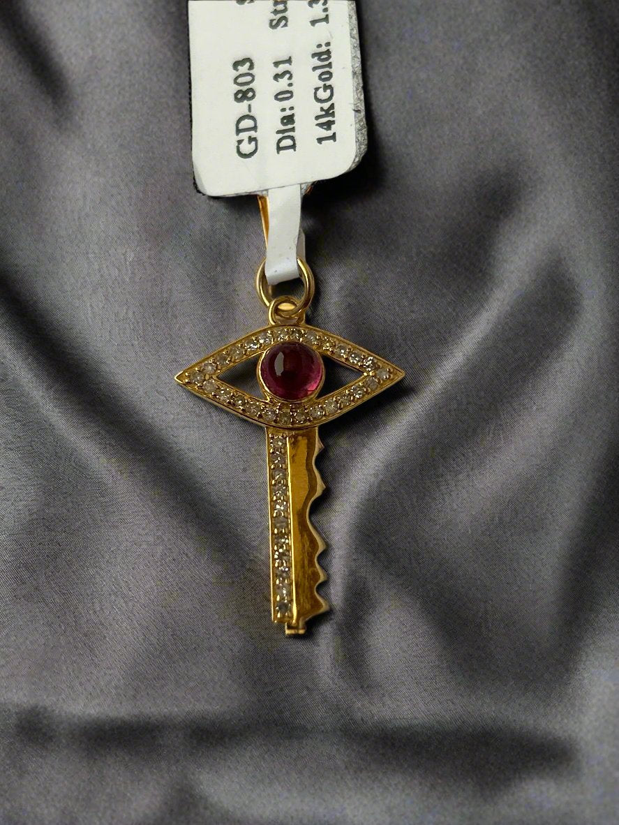 14K Gold Key Shape Pendants