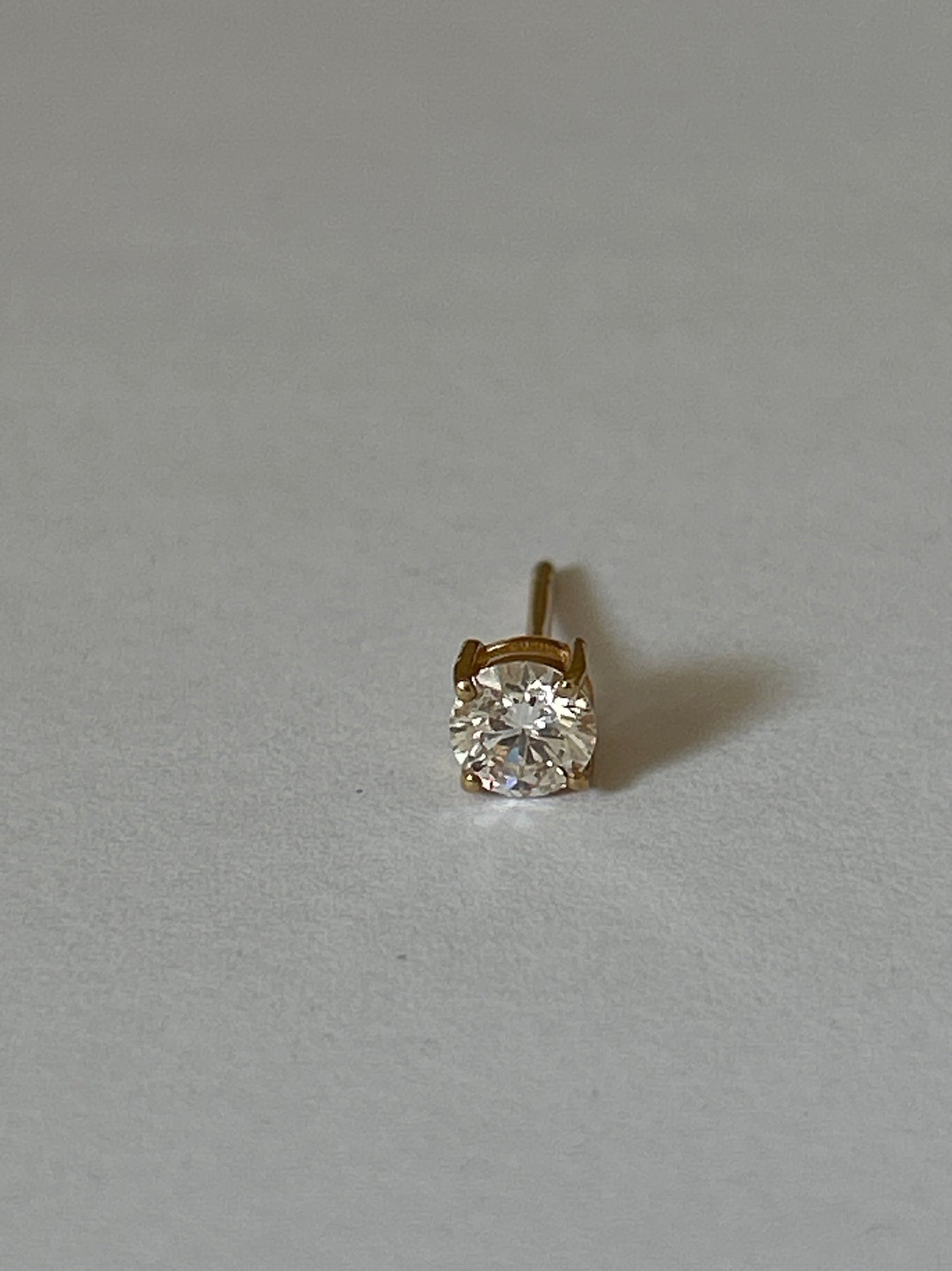 14k Solid Gold CVD Diamond Stud Earring