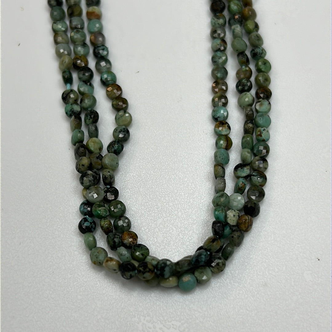 Turquoise Beads Faceted Coin