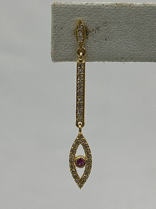 14k Gold Diamond Earring