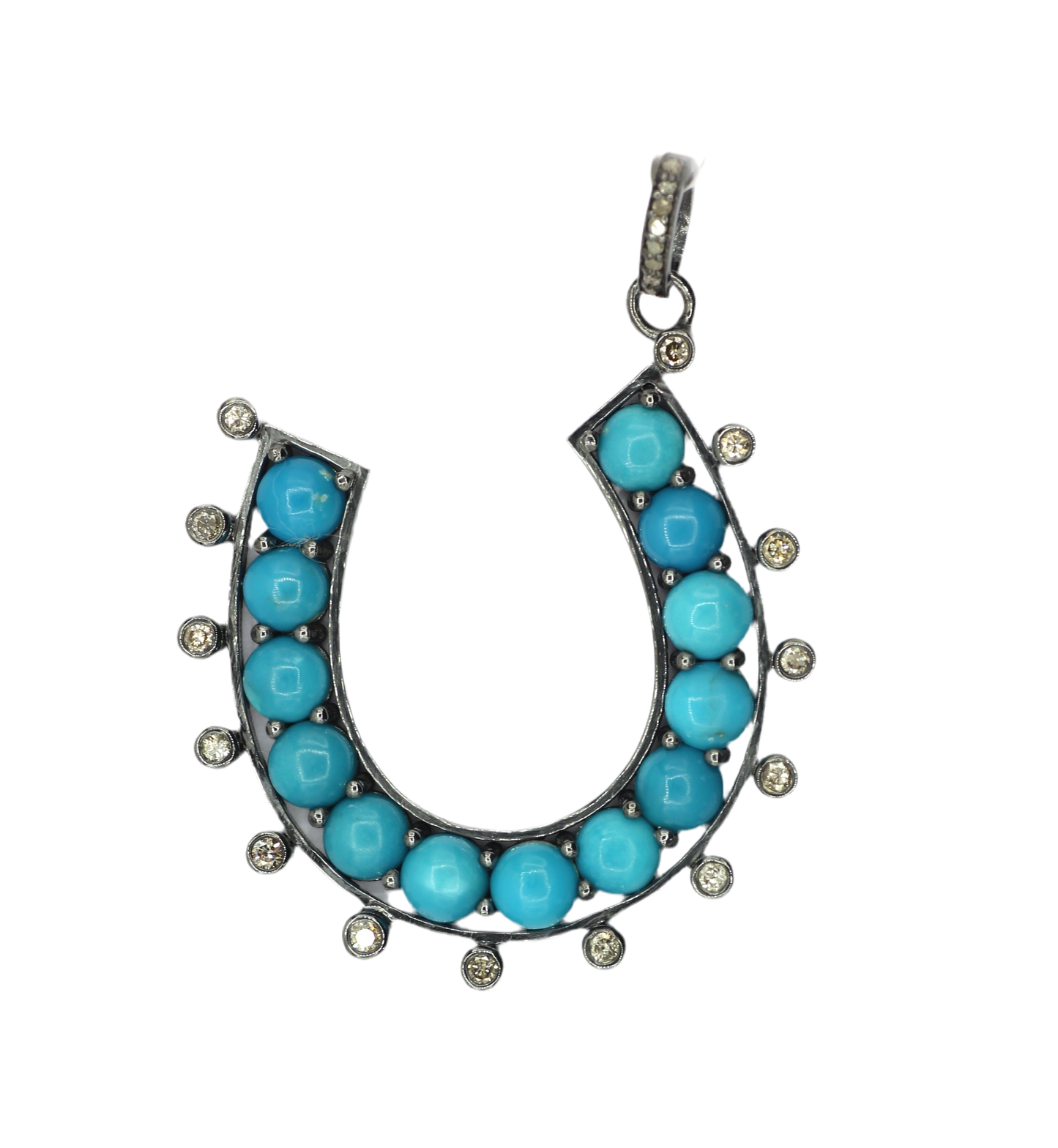 Horse shoe Pave Diamond Pendant