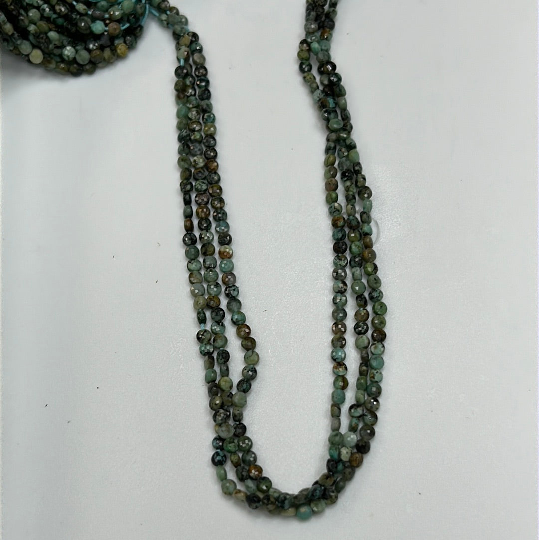 Turquoise Beads Faceted Coin