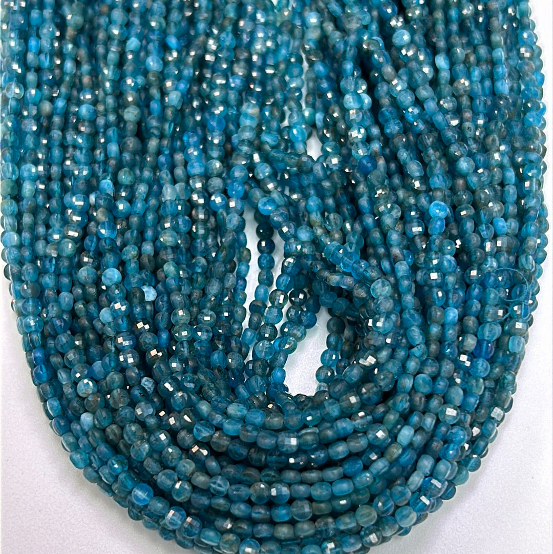 Apatite Neon Beads Faceted Coin