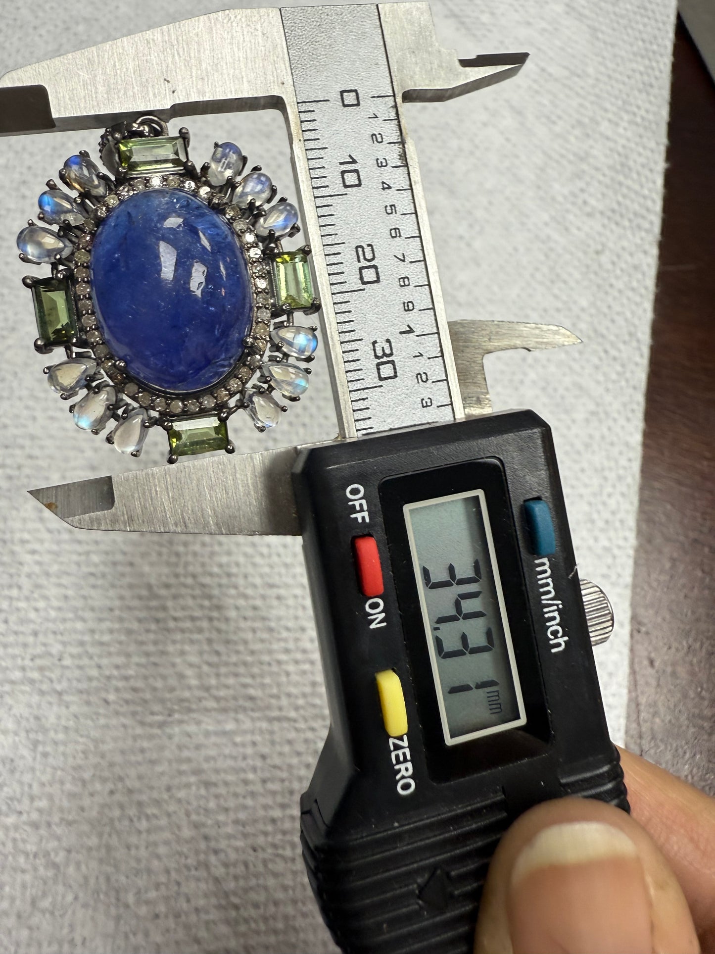 Tanzanite Tourmaline Diamond Pendant