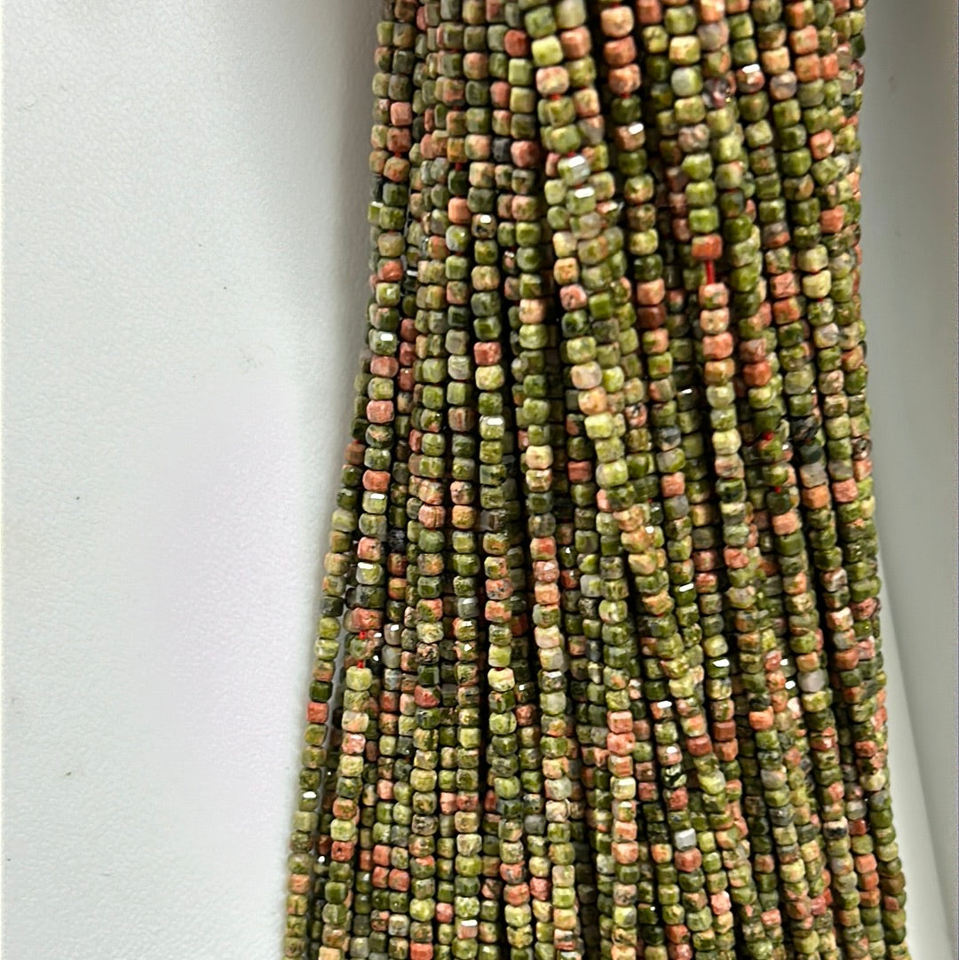 Unakite Faceted Square