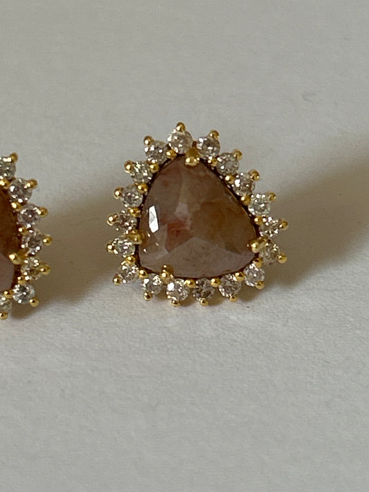 14K Gold and Diamond Earrings