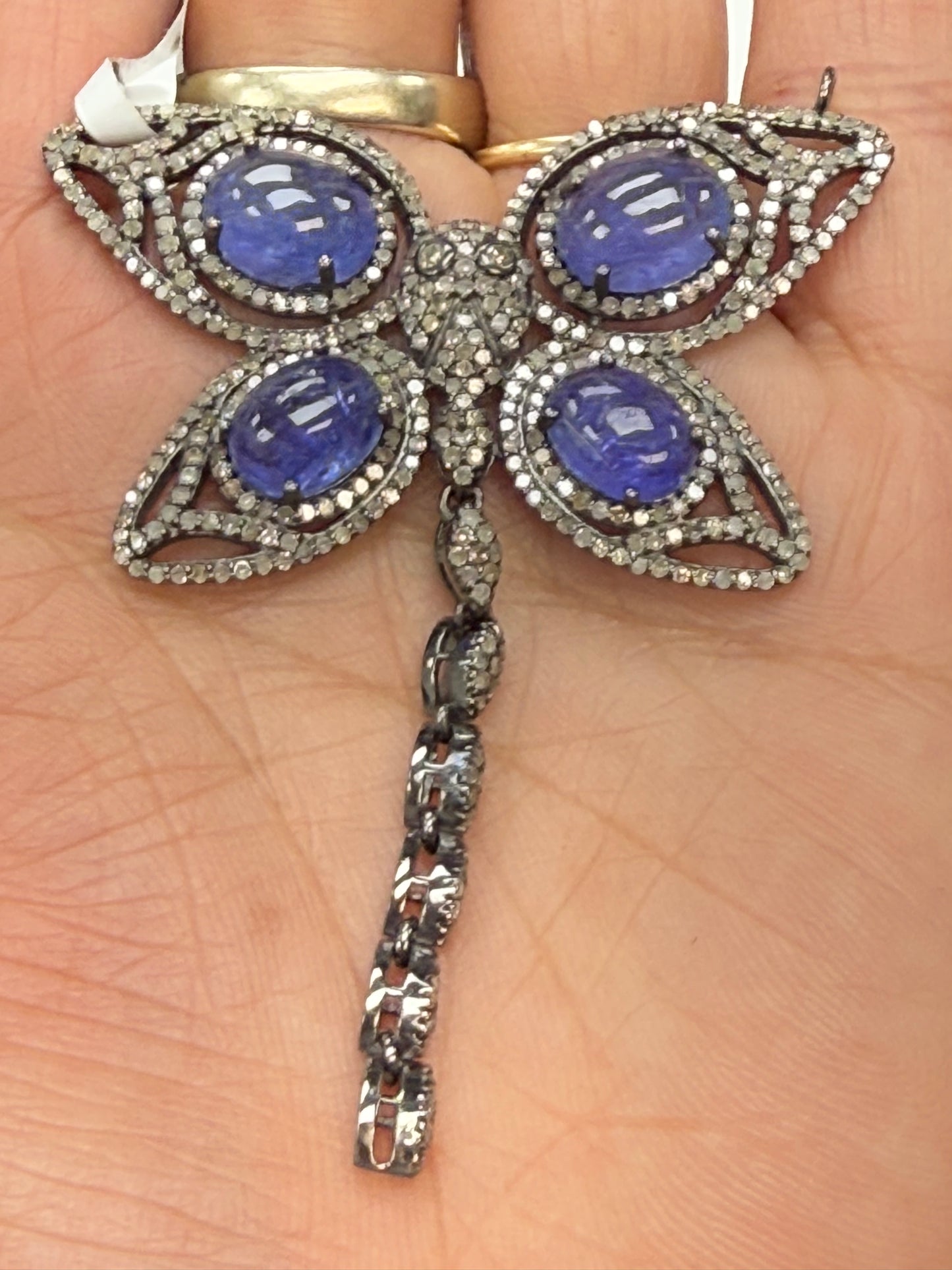 Butterfly Pave Diamond Pendant With Stones