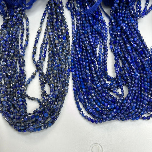 Lapis Lazuli Beads Faceted Coin