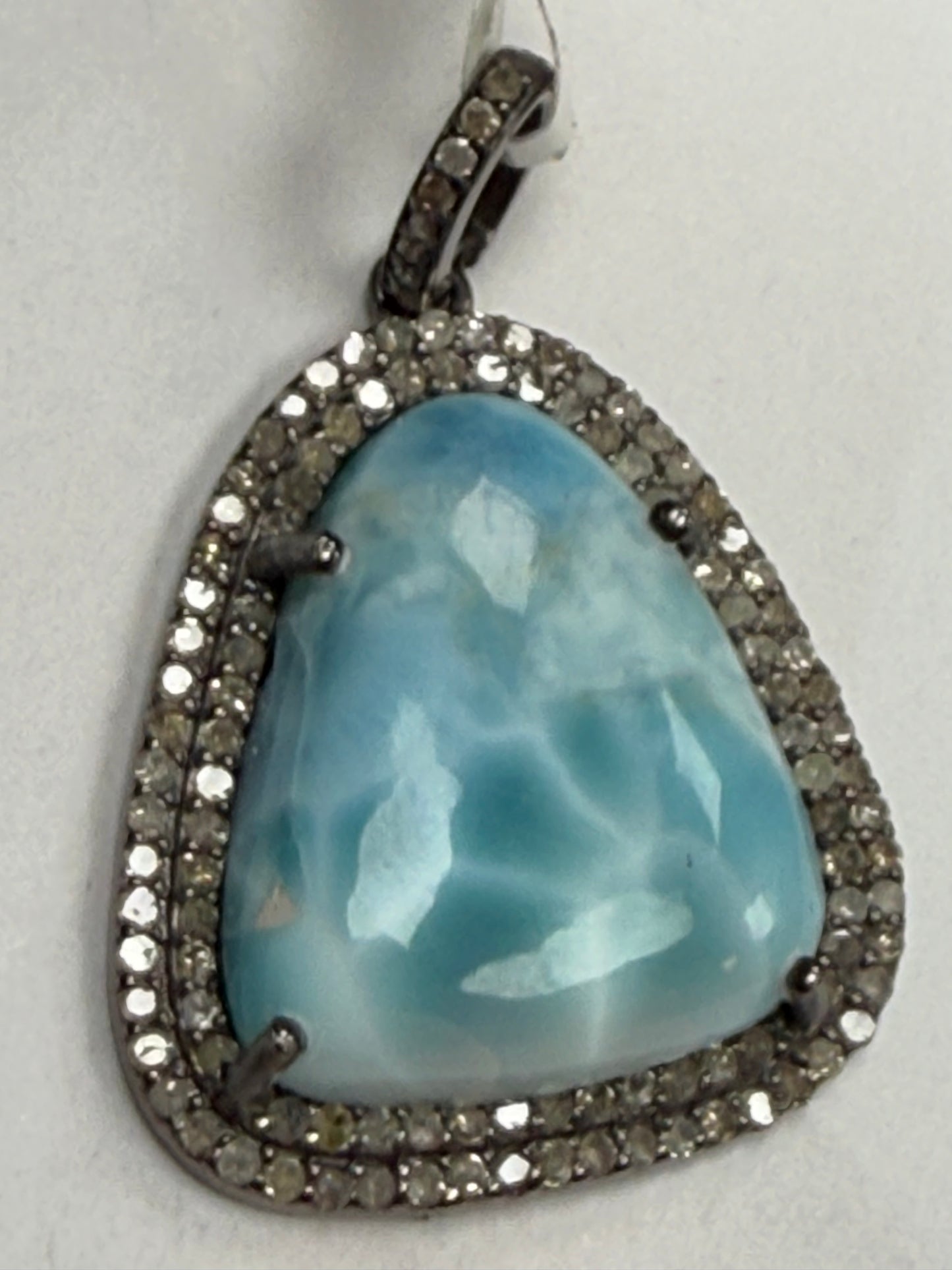 Larimar Diamond Pendant