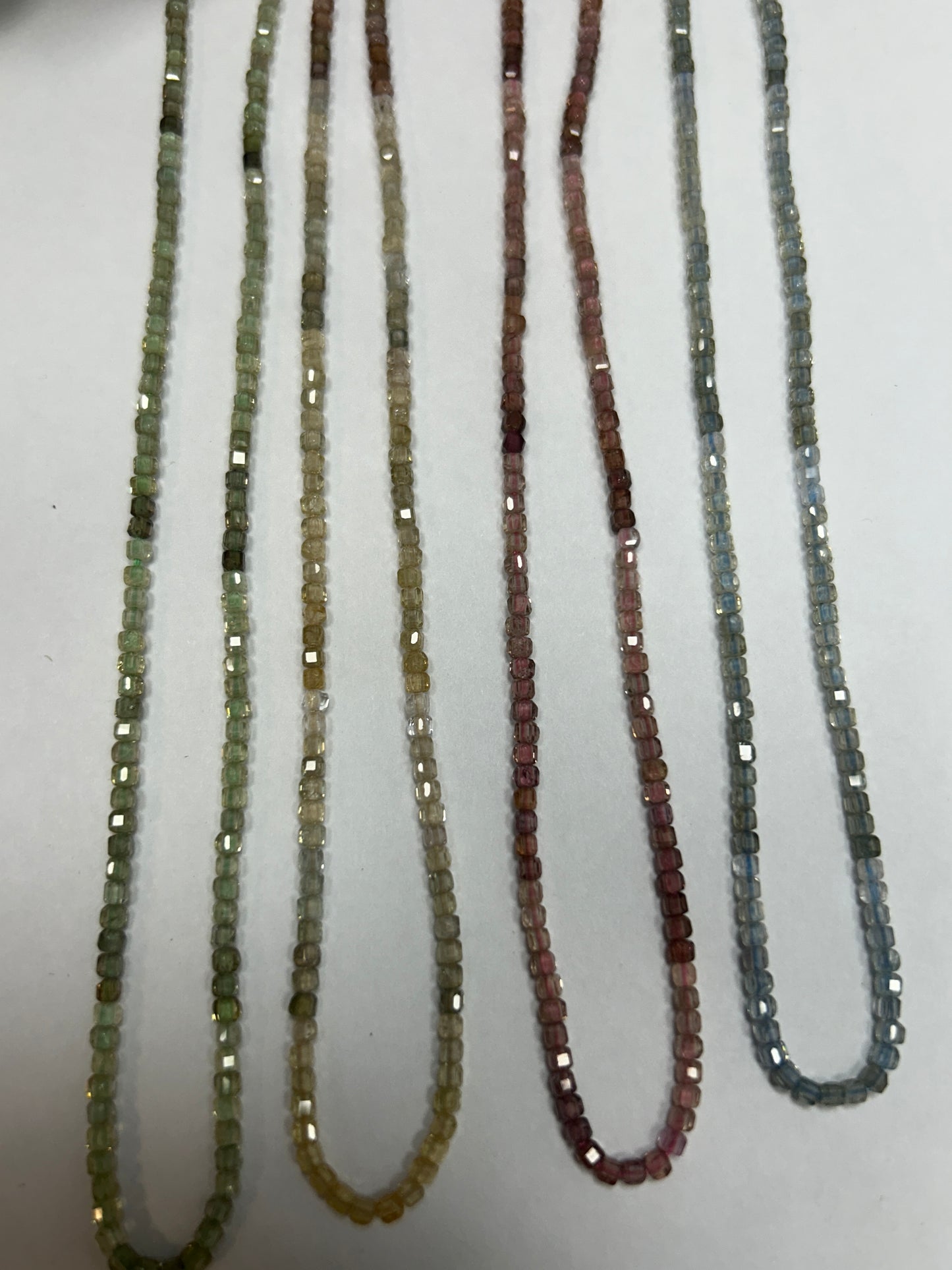 Multi Color Zircon Faceted Square, Natural Zircon faceted box, faceted cube.
