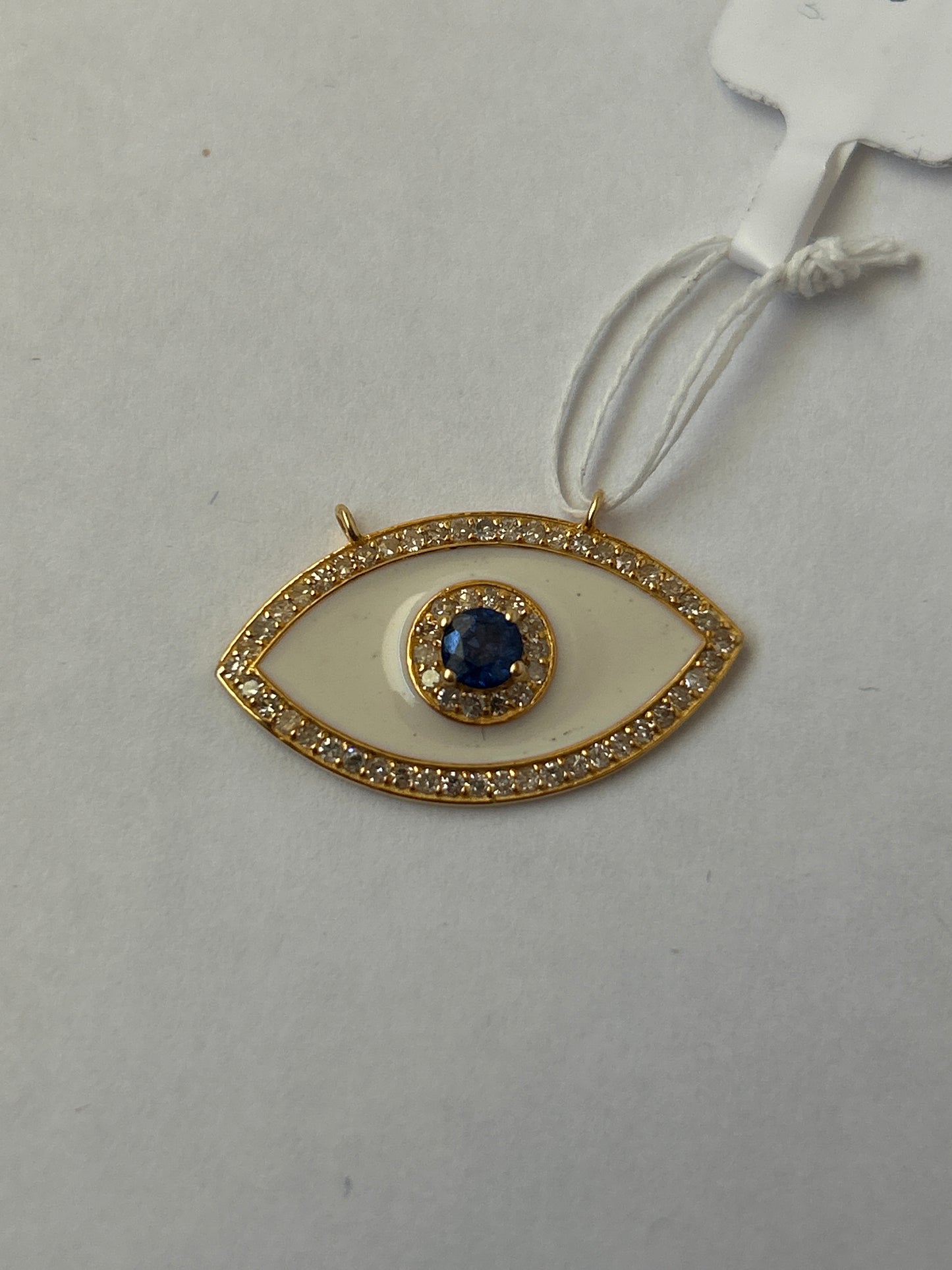 14K Gold Evil Eye Pendant