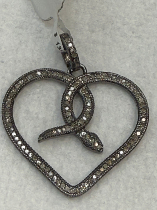 Snake Heart Diamond Pendant