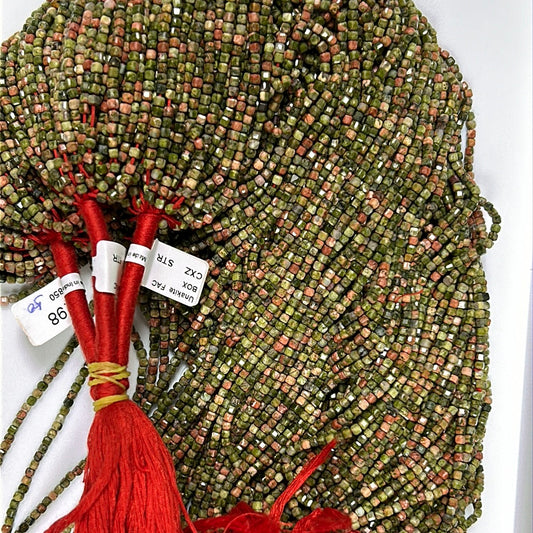 Unakite Faceted Square