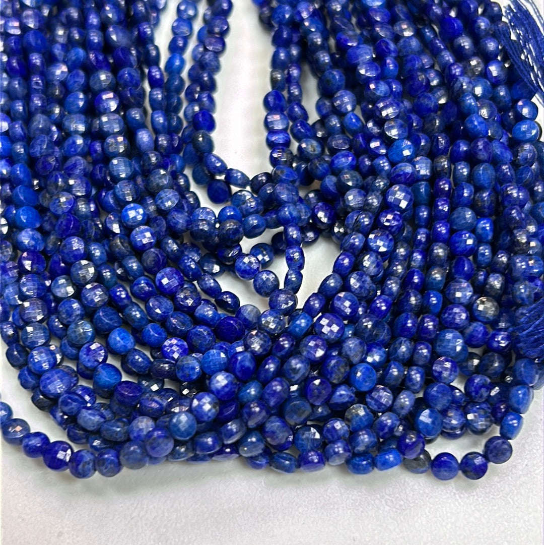 Lapis Lazuli Beads Faceted Coin