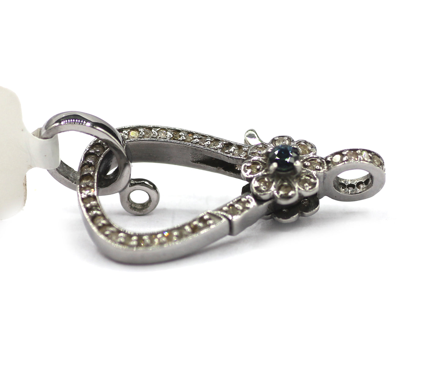 Diamond Clasps .925 Oxidized Sterling Silver Diamond Clasps
