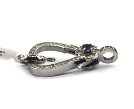 Diamond Clasps .925 Oxidized Sterling Silver Diamond Clasps
