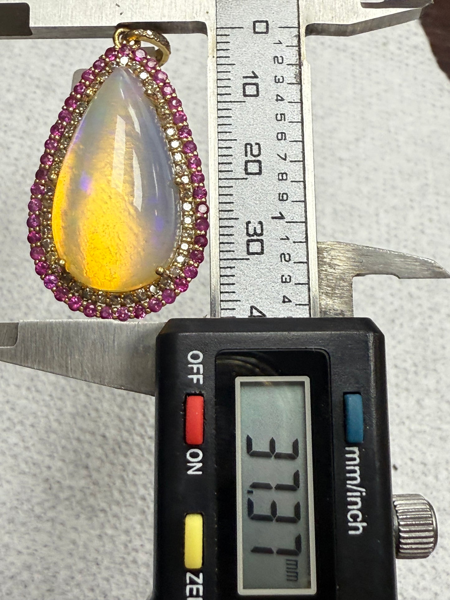 Opal Ruby Diamond Pendant