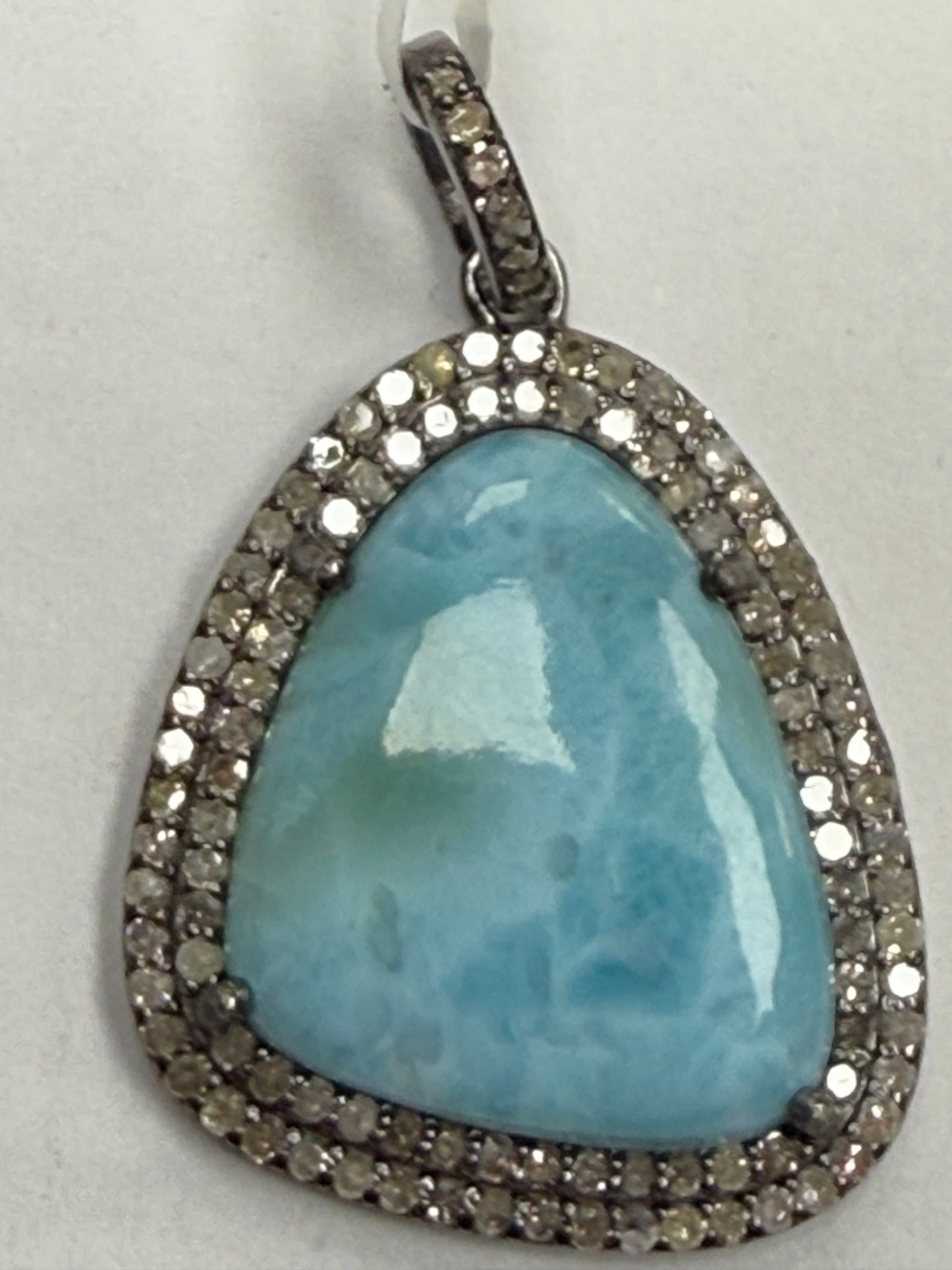 Larimar Diamond Pendant