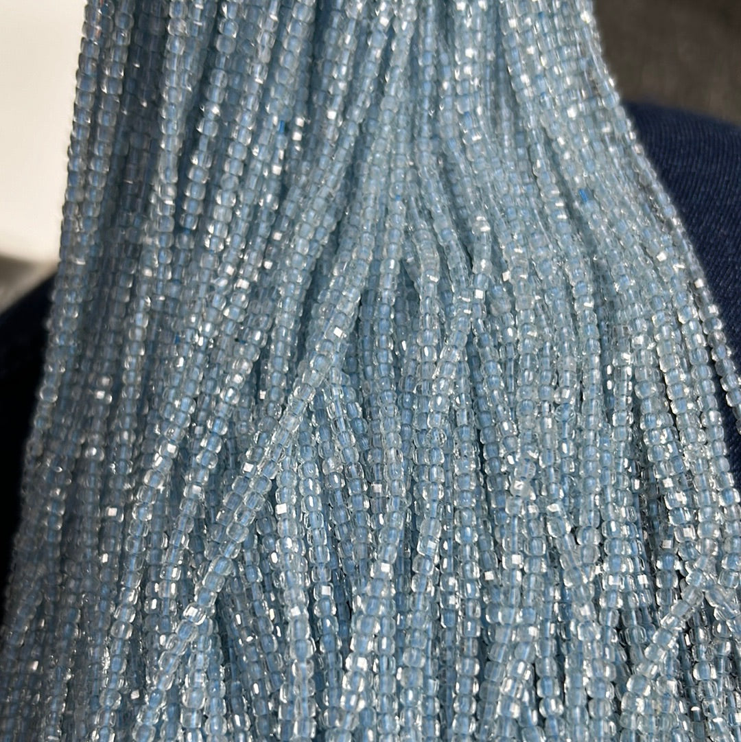 Topaz Blue Faceted Square