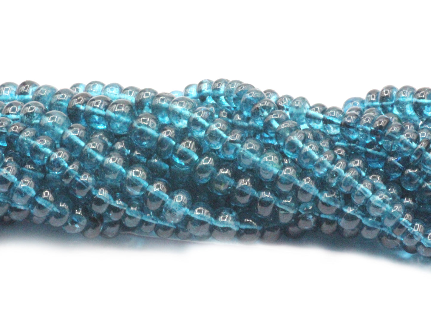 Mystic Blue Topaz Smooth Roundel Beads