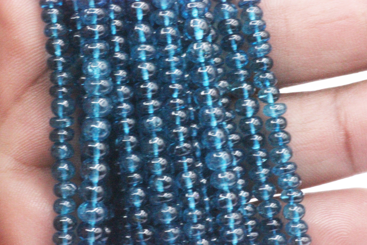 Mystic Blue Topaz Smooth Roundel Beads