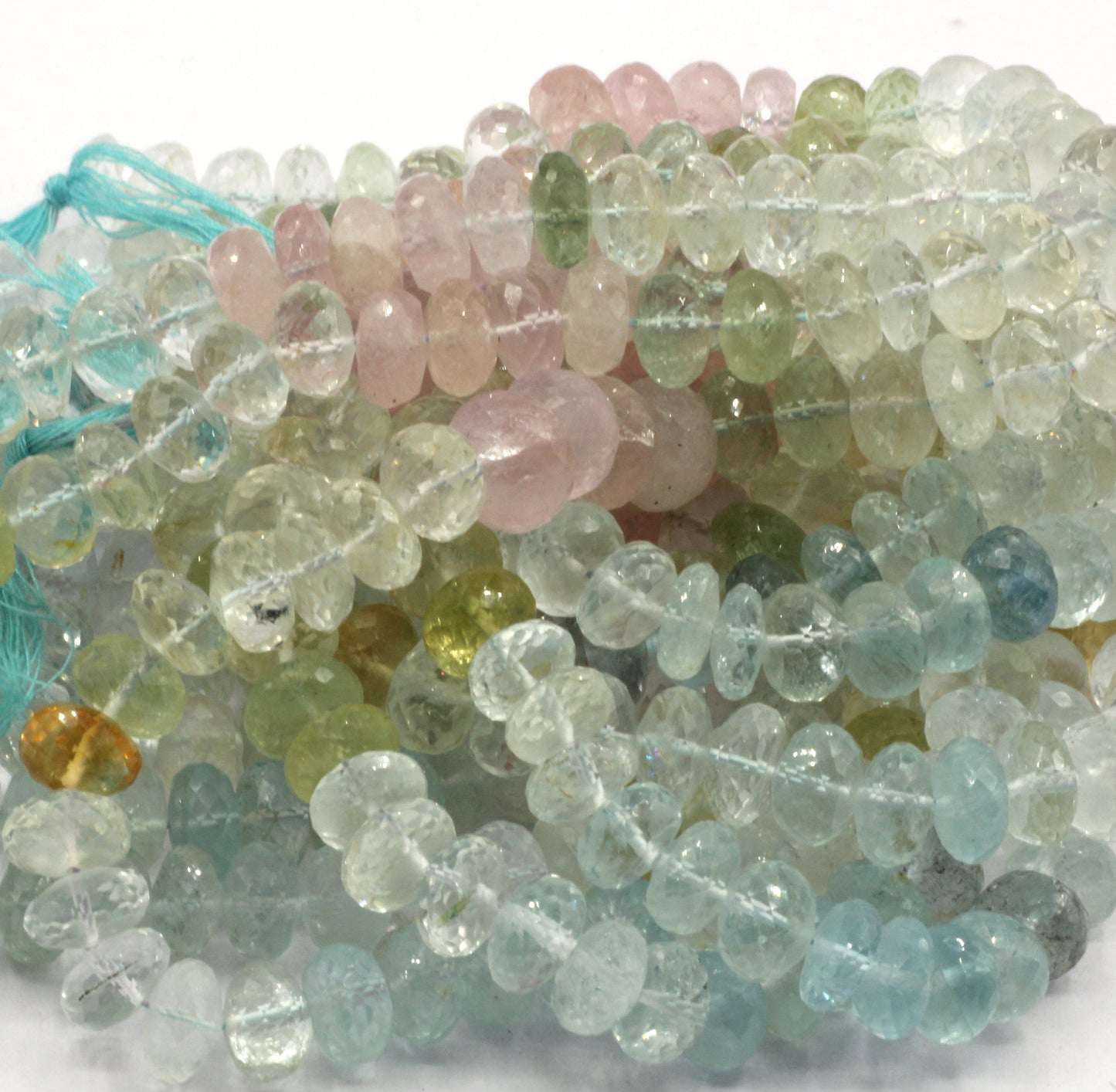 Aquamarine Faceted Roundel Beads