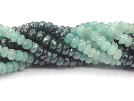 Grandidierite Faceted Roundel Beads