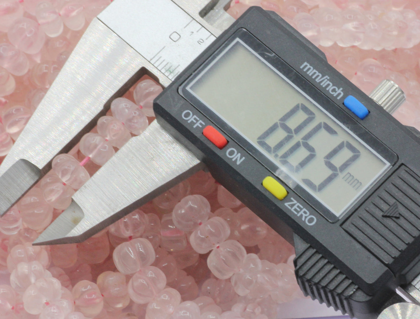 Rose Quartz carved pumpkin beads