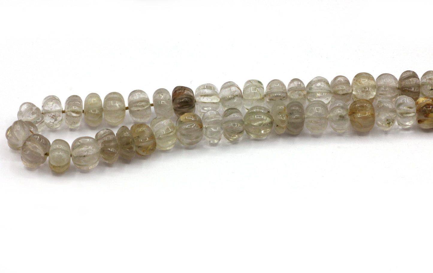 Golden Rutilated Quartzs Carved Pumpkin Beads
