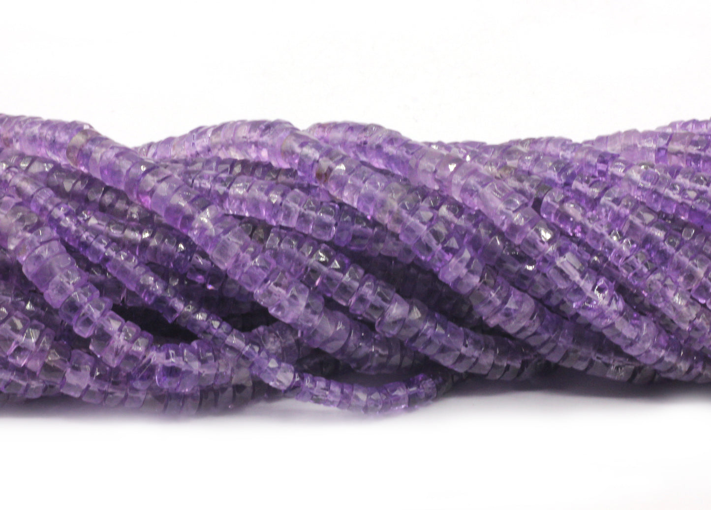 Amethyst Beads Faceted Heshi, Faceted Donut, Faceted Tyre