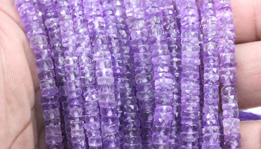 Amethyst Beads Faceted Heshi, Faceted Donut, Faceted Tyre