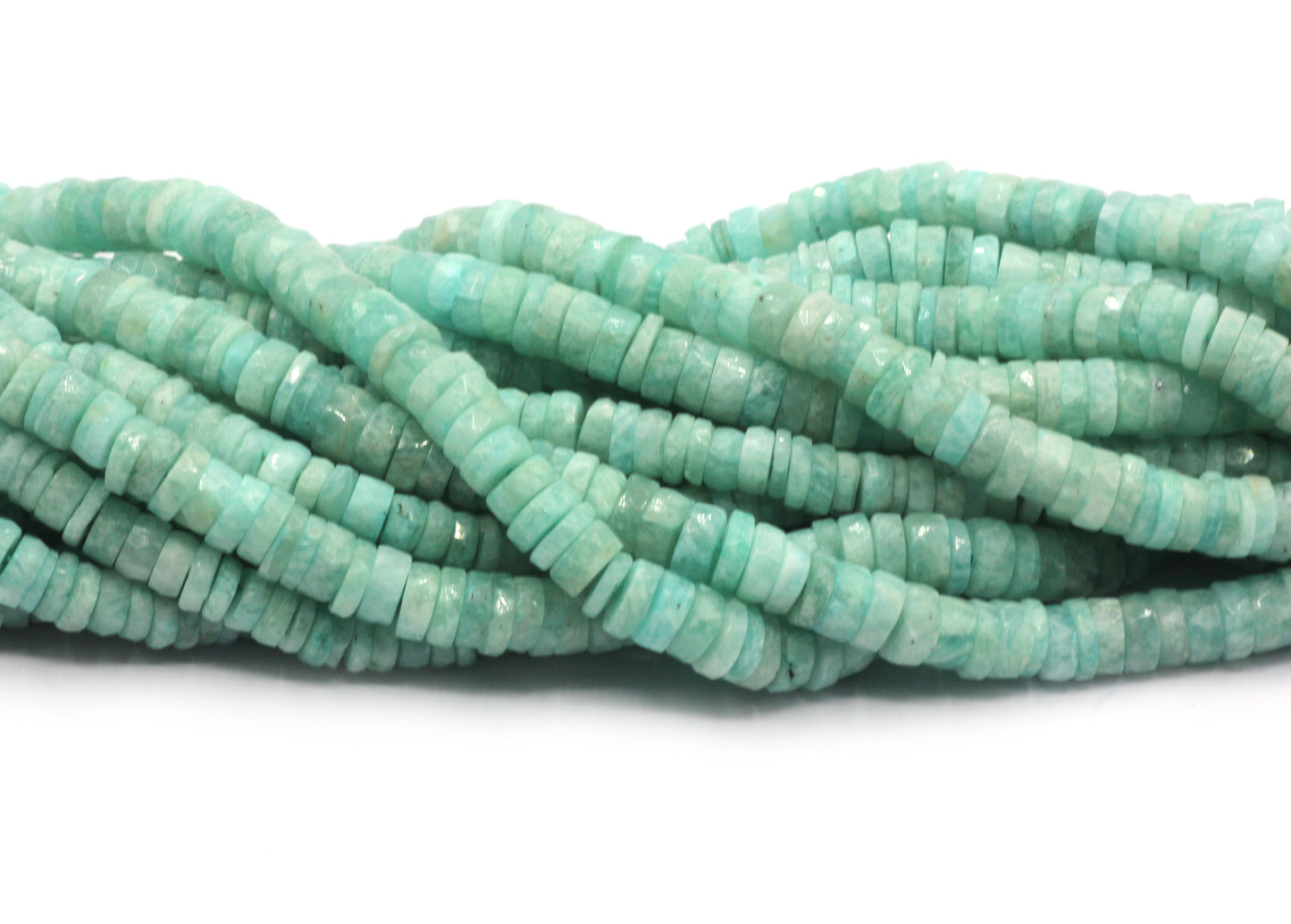 Amazonite Beads Faceted Heshi, Faceted Donut, Faceted Tyre