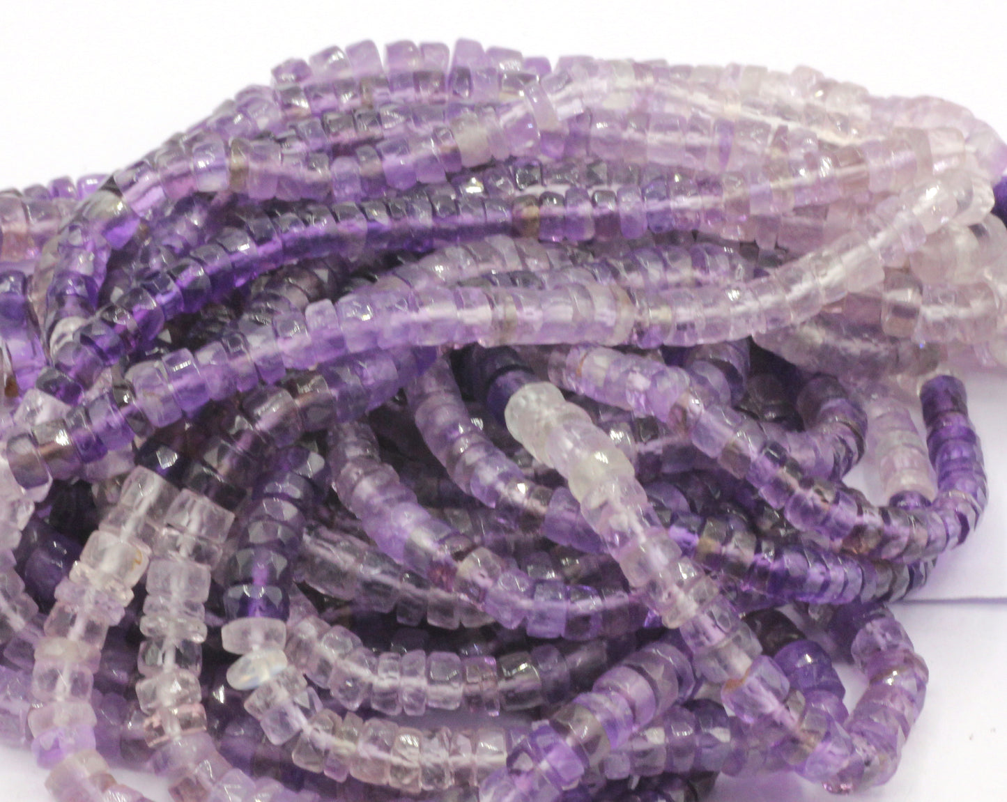 Amethyst Beads Faceted Heshi, Faceted Donut, Faceted Tyre