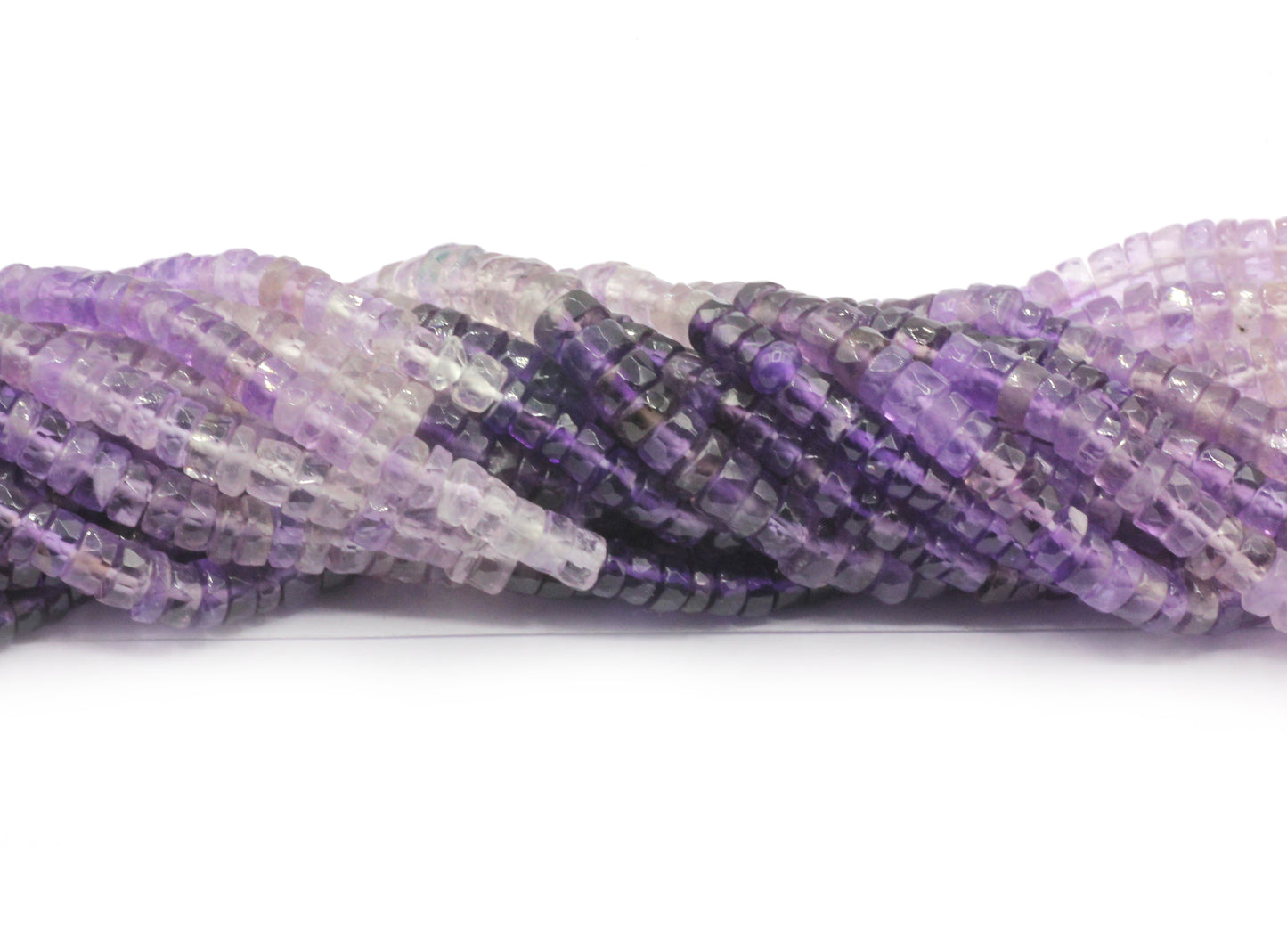 Amethyst Beads Faceted Heshi, Faceted Donut, Faceted Tyre