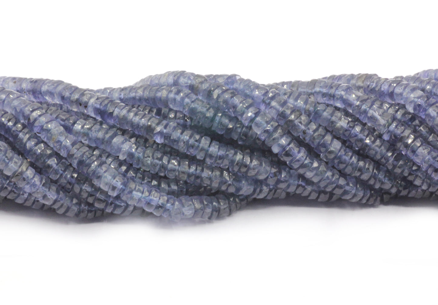 Iolite Beads Faceted Heshi, Faceted Donut, Faceted Tyre