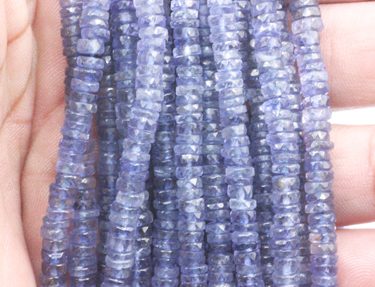 Iolite Beads Faceted Heshi, Faceted Donut, Faceted Tyre