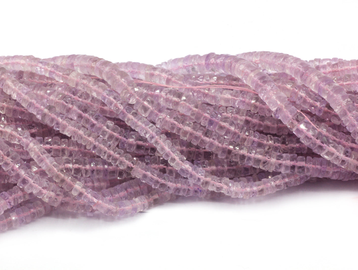 Pink Amethyst Beads Faceted Heshi, Faceted Donut, Faceted Tyre