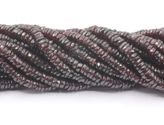 Garnet Beads Faceted Heshi, Faceted Donut, Faceted Tyre